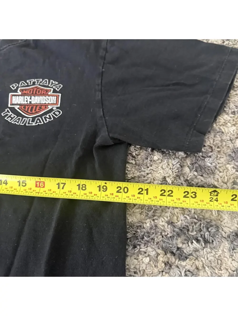 Harley Davidson Pattaya Thailand Black Graphic Tee Men’s Small Biker Shirt